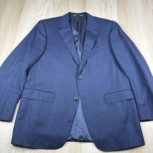 Canali Travel Blazer Jacket Sport Coat Blue Water Resistant Wool Italy Mens 48R